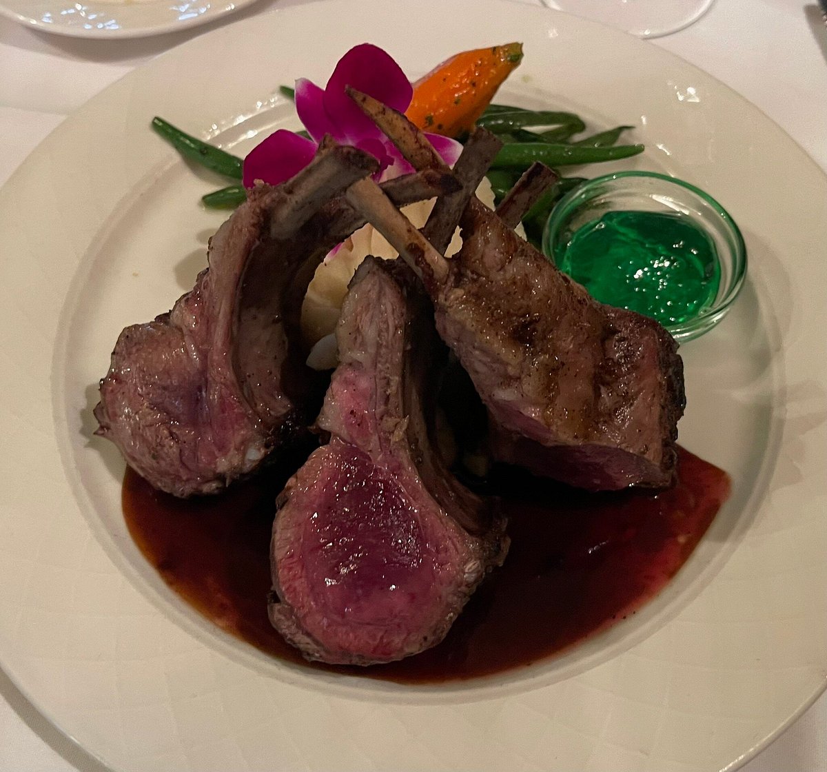The Veranda signature dishes Southern Grit Cakes with Shrimp, Beef Tournedos, Pan-Seared Sea Scallops, Bourbon Street Filet Mignon